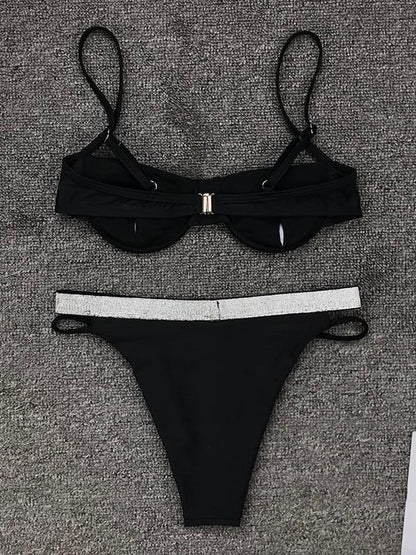 Sexy Strapless Split Joint Split Type Bikini Swimsuit