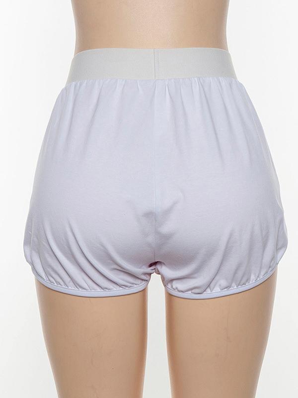 Casual Solid Color Loose Cropped Shorts