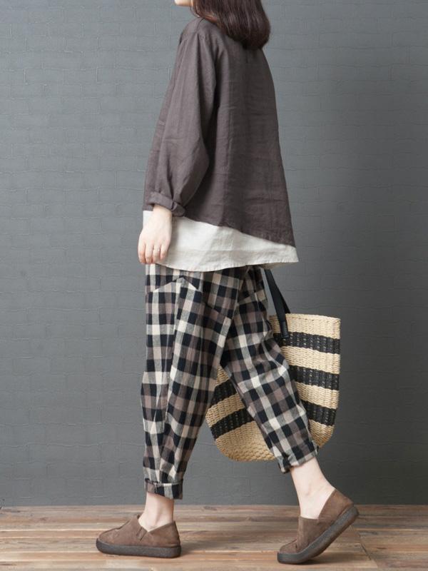 Loose Split-joint Round-neck T-shirt