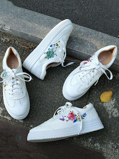 Embroidered Floral Sneaker Shoes