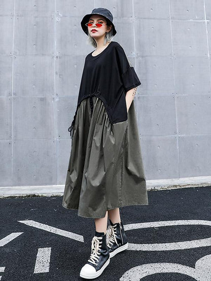 Loose Split-joint A-line Long Dress