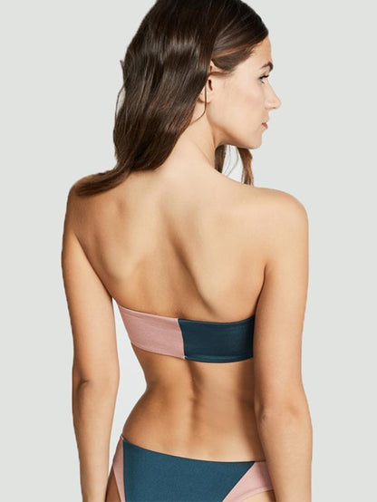 Two-color Bandeau Bikinis Swimwear