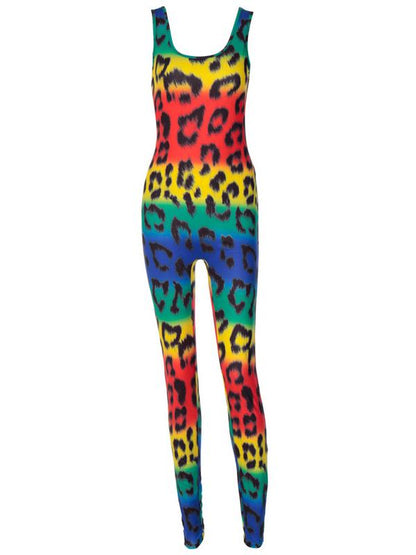 Leopard Wrap Sleeveless Sports Jumpsuits