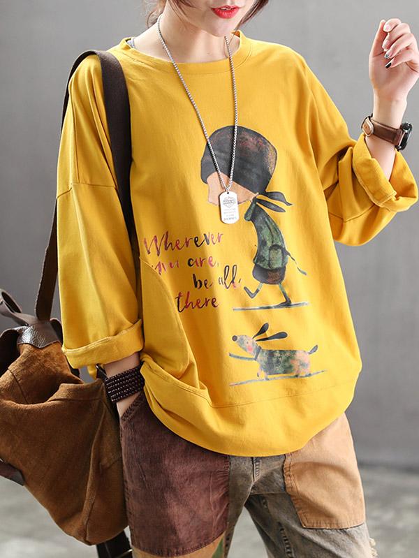 Loose Printed Blouses