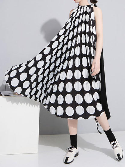 Chiffon Split-joint Polka-Dot Short Dress
