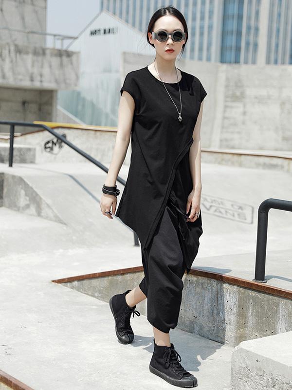 Irregular Split-side T-shirt