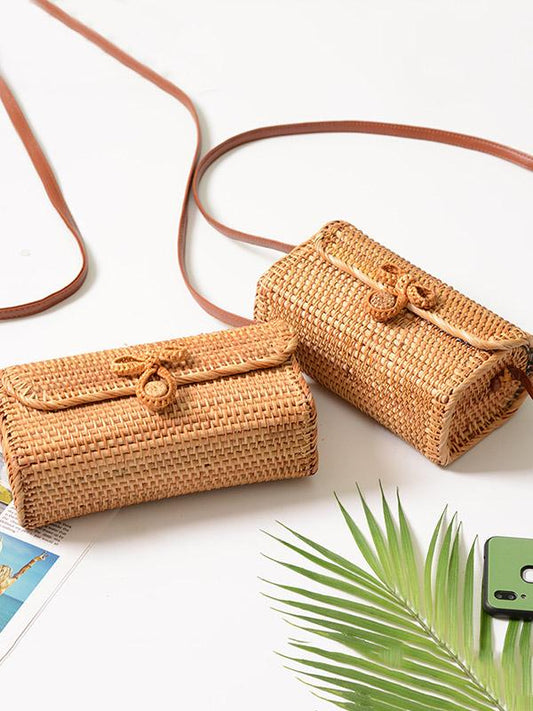 Rattan Bowknot Fresh Little Bag