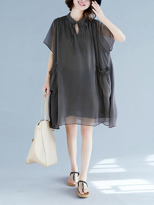 Plus Size Light Chiffon Strap Mini Dresses