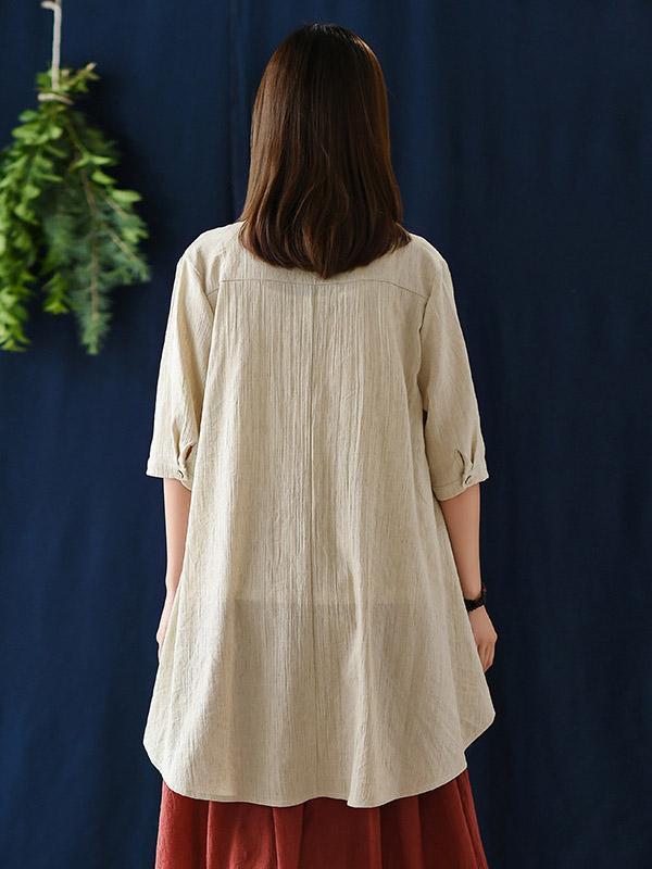 Vintage Irregularity Solid Blouses&Shirts Tops