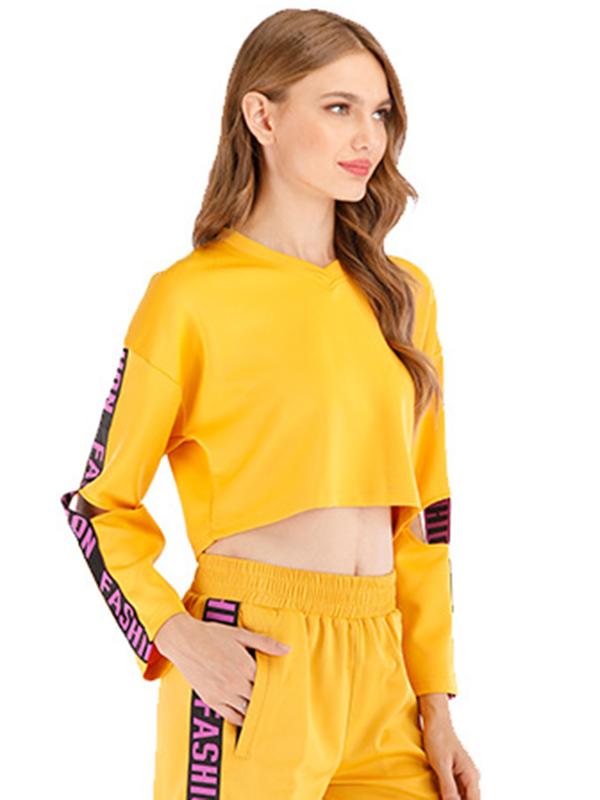 Letter Printed Split-Joint Sports Suits