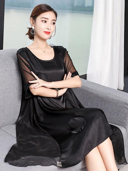 Casual A-line Light Midi Dress