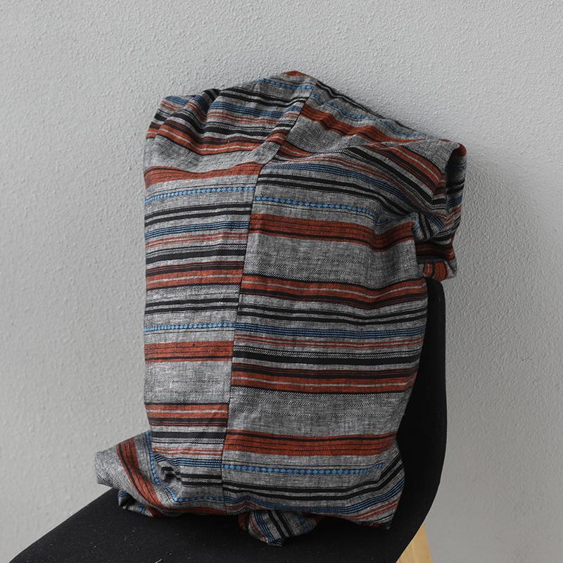 Casual Tied Band Shoulder Bag Striped Shopping Handbag