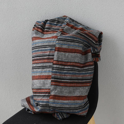 Casual Tied Band Shoulder Bag Striped Shopping Handbag