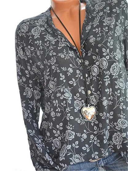 V-neck Printed Blouses