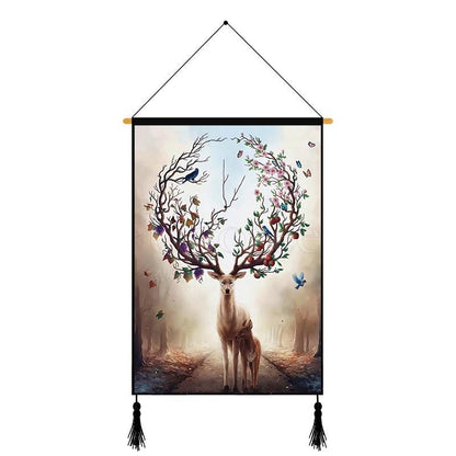 Modern Deer Printed Wall Hanging Decoration