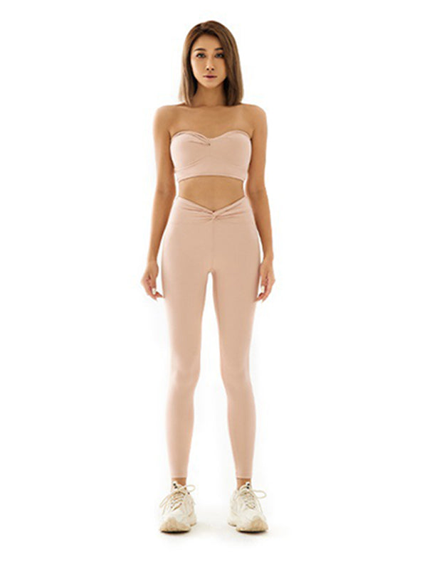 Solid Color Strapless Sports Bra