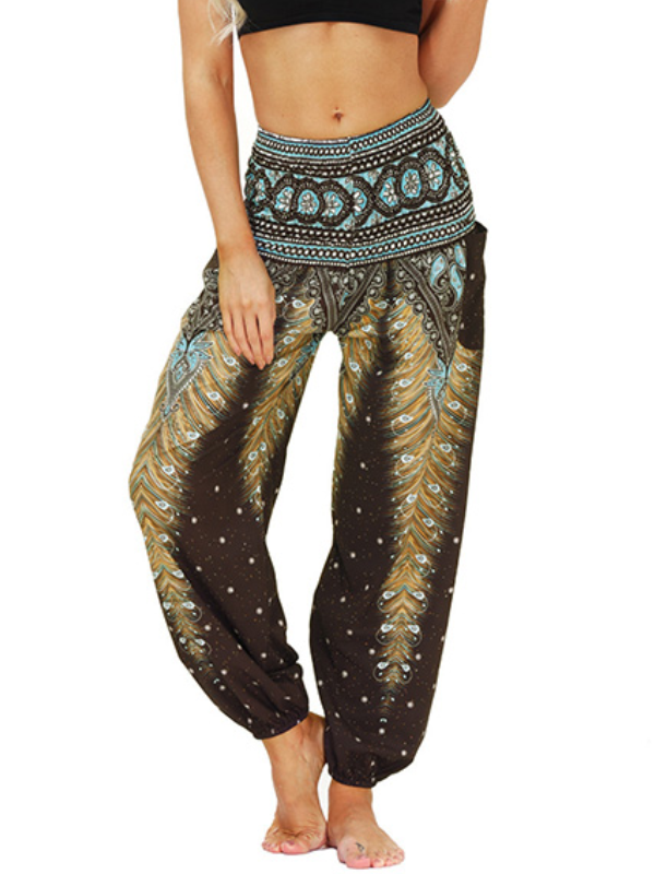 Bohemia Printed Elastic High Waisted Knickerbockers& Yoga Pants