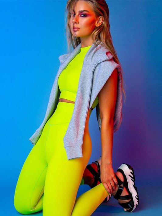 Sleeveless Tanks And Wide Wasitband Leggings Yoga Suits