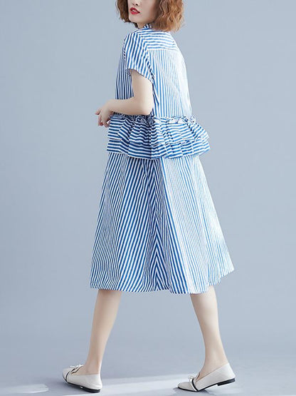 Striped Falbala Dress