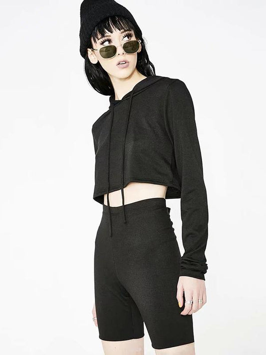 Hooded Long Sleeve Sweatershirts And Shorts Suits