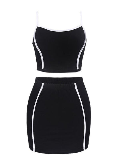 Spaghetti-neck Tank And Skirt Suits