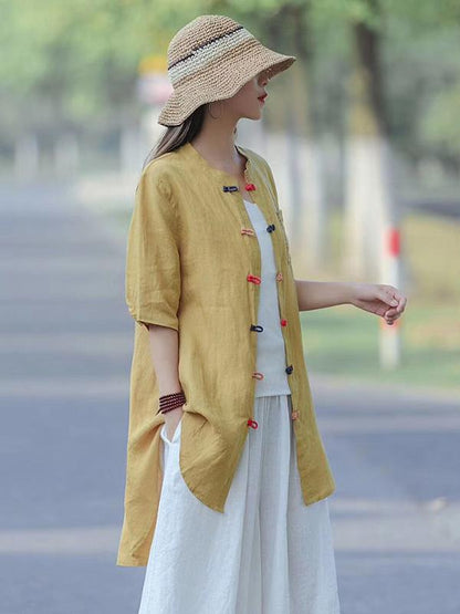 Loose A-line Cropped Blouse