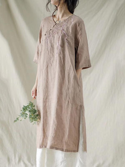 Casual Split-side Button Dress