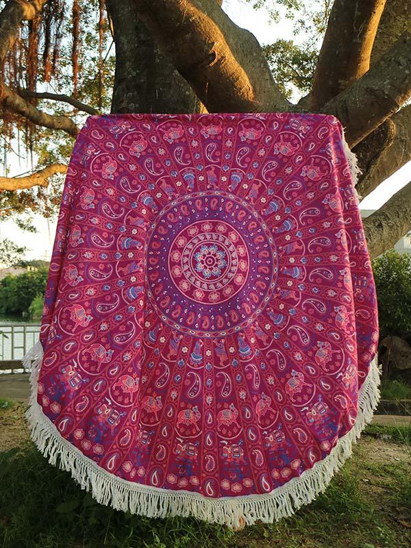 Bohemia Tasseled Round Beach Mat
