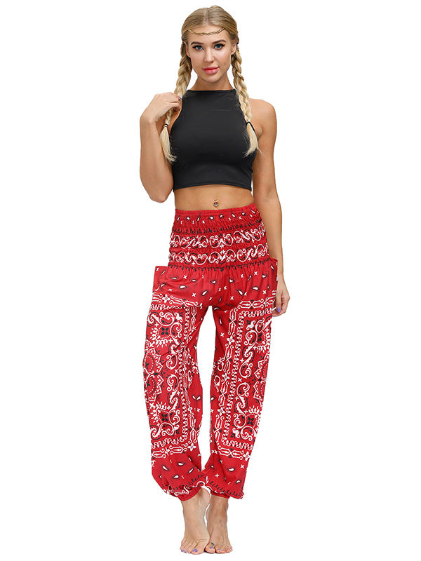 Vintage Bohemia Geometric Printed High Waisted Knickerbockers& Yoga Pants