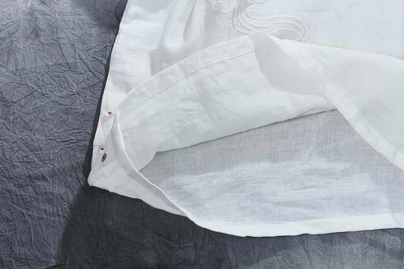 Casual Summer Short Sleeve Embroidery Red Blouse