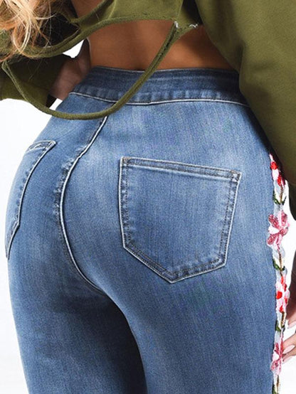 Fashion Elastic Jeans Pants Bottoms