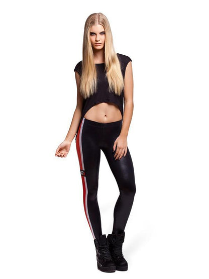 Striped Letter Printed Fitness Yoga Legging