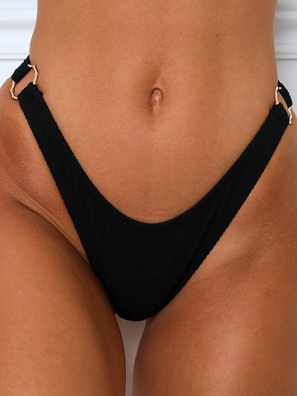 Strapless Metal Ring Bikini Swimsuit