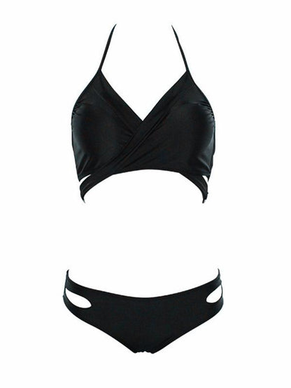 Solid Color Bikini Swimsuit