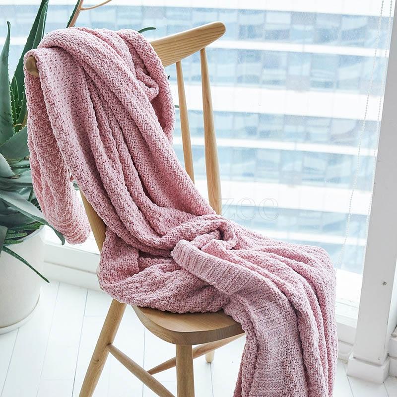 Solid Crochet Knit Blankets