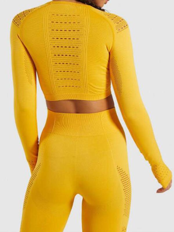 Mesh Breathable Solid Yoga&Gym Suits