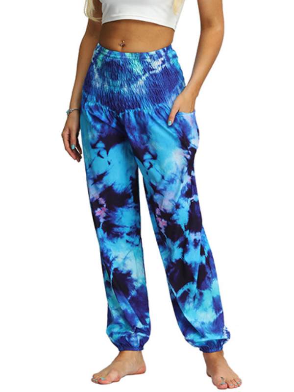Bohemia Tie-Dyed Elastic Waisted Knickerbockers& Yoga Pants