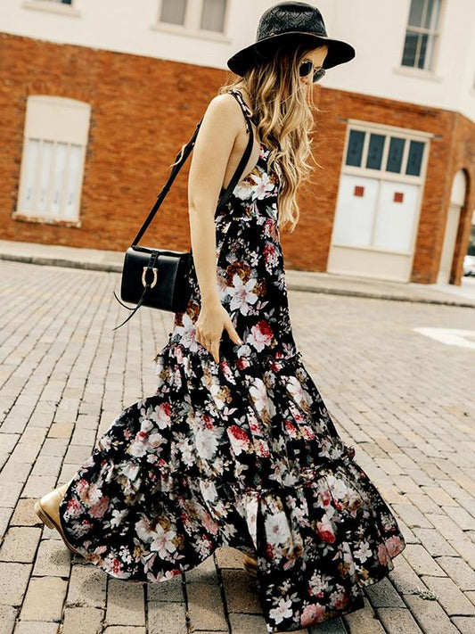 Backless Split-joint Bohemia Dress