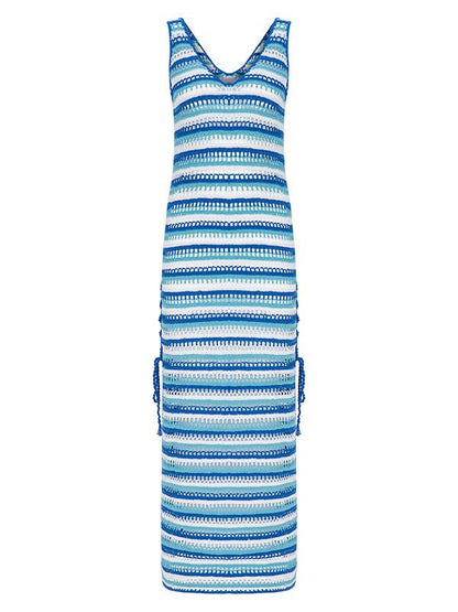 Knitting Stripes Beach Hollow Cover-up Swimwear