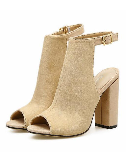 Peep Toe Sandal Block High Heels