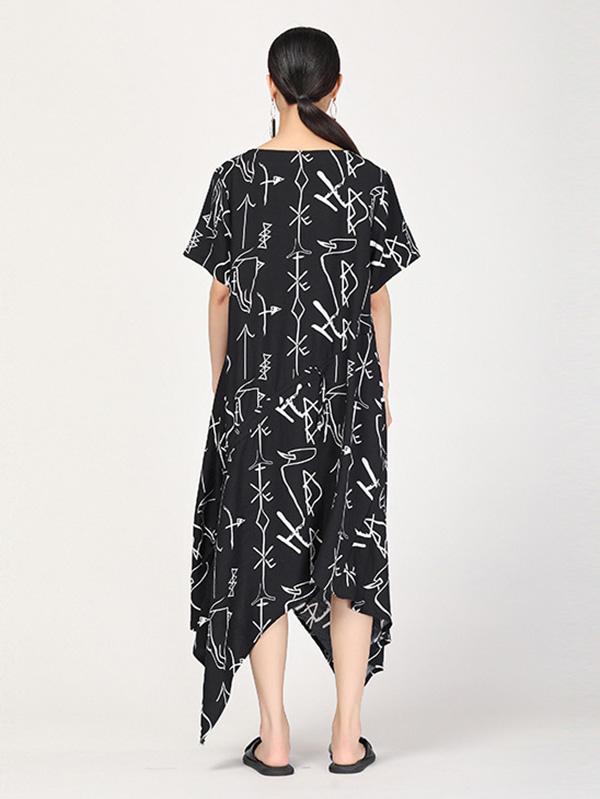 Literary Cropped Printed Long Dress