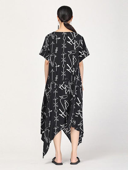 Literary Cropped Printed Long Dress