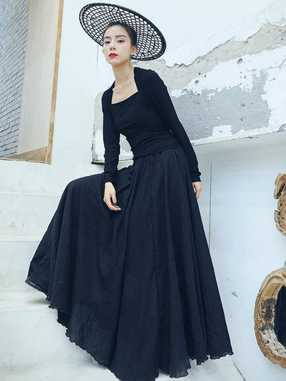 Noble Loose Big Hem Long Skirt