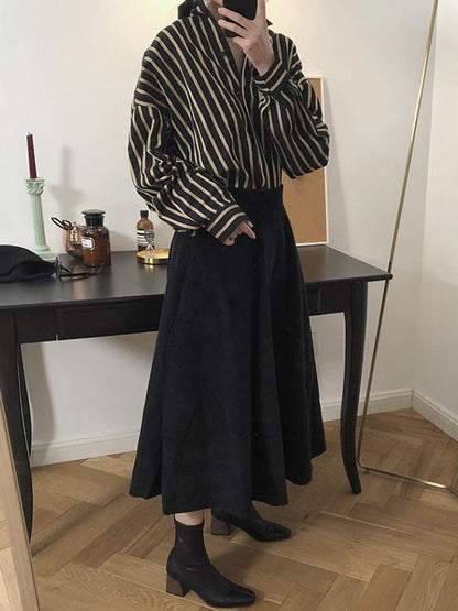 Vintage Stripes Loose Fashion Blouse Top