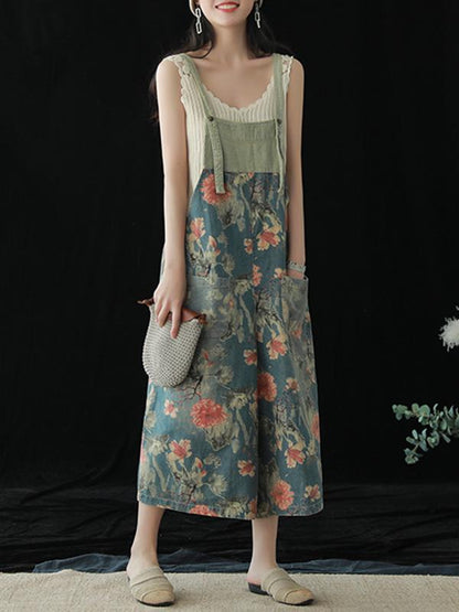 Vintage Loose Printed Jean Pants