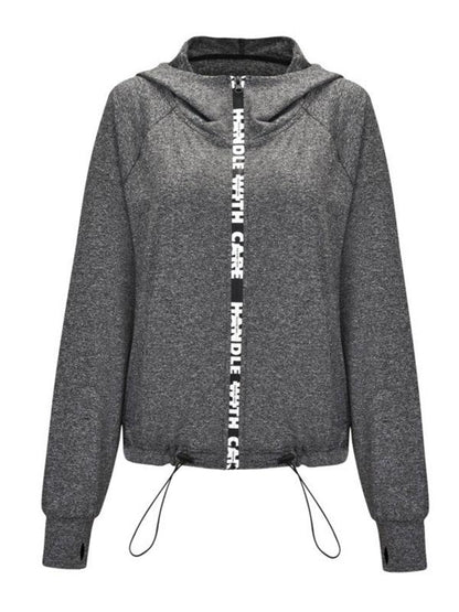 Printed Zipper Long Sleeves Sports Sweat Shirts