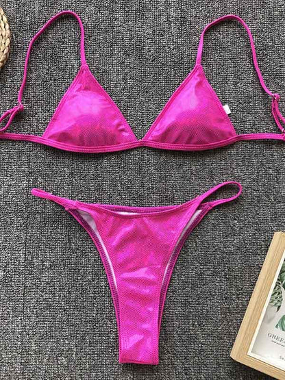 Plain Sparkle Scrunch Bikini Set