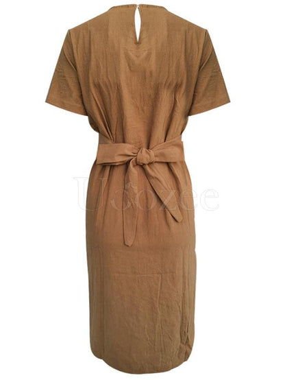 Simple Casual Bandage Designed Dress
