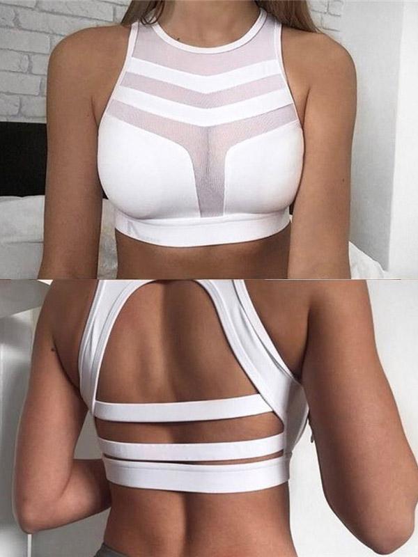 Mesh See-Through Sports Bra