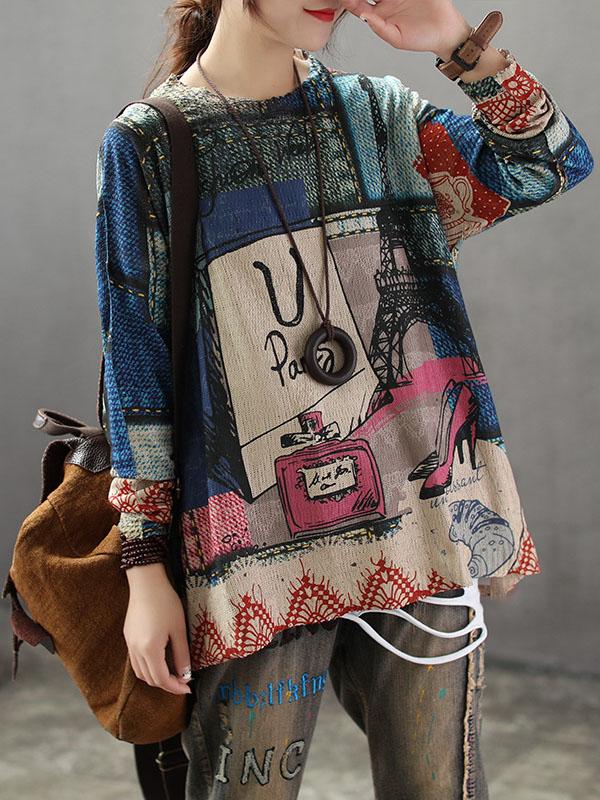 Vintage Loose Sweater Tops